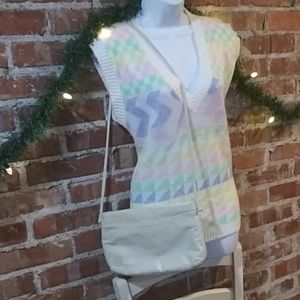 Knitwaves 80s vintage sweater vest white